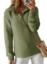 Moletom feminino Dokotoo plus size de malha verde texturizado