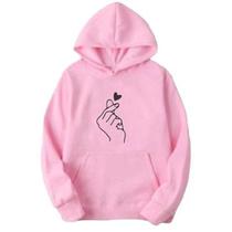 Moletom Feminino e Masculino Blusa de Frio Canguru Unissex Mão Coreana Estampado Com bolso e capuz