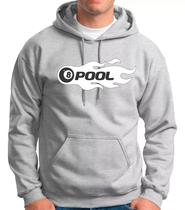Moletom Feminino e masculino Blusão Canguru 8 Pool Ball Cinza Moletom Feminino e masculino Blusão Canguru 8 Pool Ball Cinza