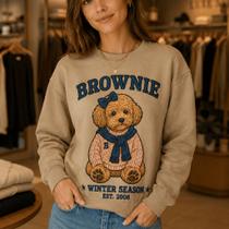 Moletom Feminino Estampa Efeito Bordado BROWNIE - Philklen Moletom Feminino Estampa Efeito Bordado BROWNIE - Philklen