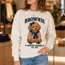 Moletom Feminino Estampa Efeito Bordado BROWNIE - Philklen Moletom Feminino Estampa Efeito Bordado BROWNIE - Philklen