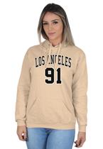 Moletom Feminino Estampado Blusa de Frio Canguru Los Angeles