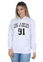 Moletom Feminino Estampado Blusa de Frio Canguru Los Angeles