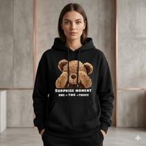 Moletom Feminino Estampado Canguru Algodão Com Capuz Casual Confortável Moletom Feminino Estampado Canguru Algodão Com Capuz Casual Confortável