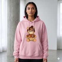 Moletom Feminino Estampado Canguru Algodão Com Capuz Casual Confortável Moletom Feminino Estampado Canguru Algodão Com Capuz Casual Confortável