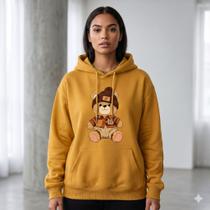 Moletom Feminino Estampado Canguru Algodão Com Capuz Casual Confortável Moletom Feminino Estampado Canguru Algodão Com Capuz Casual Confortável