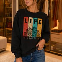 Moletom Feminino Estampado Life Style -Philklen Moletom Feminino Estampado Life Style -Philklen