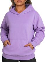 Moletom feminino Eytino plus size de manga comprida roxo 1X Moletom feminino Eytino plus size de manga comprida roxo 1X