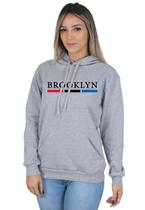 Moletom Feminino Flanelado Blusa de Frio Canguru Brooklyn