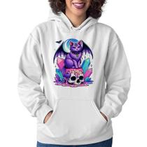 Moletom Feminino Gato Gótico Arte - Foca na Moda Moletom Feminino Gato Gótico Arte - Foca na Moda