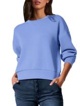 Moletom feminino Glamaker Basic Cropped Pulôver azul S Moletom feminino Glamaker Basic Cropped Pulôver azul S