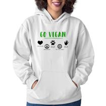 Moletom Feminino Go Vegan Símbolos - Foca na Moda