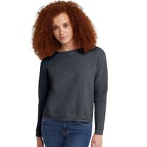 Moletom feminino Hanes EcoSmart com gola redonda Slate Heather Moletom feminino Hanes EcoSmart com gola redonda Slate Heather
