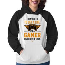 Moletom Feminino I'm a gamer, I have lots of lives - Foca na Moda Moletom Feminino I'm a gamer, I have lots of lives - Foca na Moda