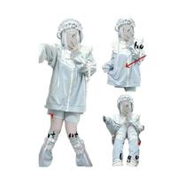 Moletom Feminino Japonês Harajuku Y2K Com Borda Franzida E Patchwork, Solto Com Zíper, Outono 2024