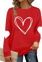 Moletom feminino KVADN Valentine Love Heart Graphic