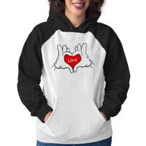 Moletom Feminino Love Hands - Foca na Moda Moletom Feminino Love Hands - Foca na Moda