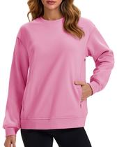 Moletom feminino MAGCOMSEN Sherpa forrado de lã, rosa, tamanho GG