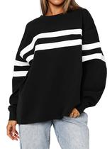 Moletom feminino MASCOMODA 2024 listrado de tamanho grande para o outono