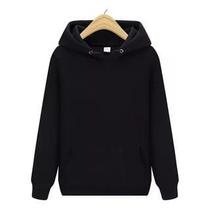 Moletom Feminino Masculino Blusa de Frio Moleton Canguru Com Capuz Unissex Liso Flanelado