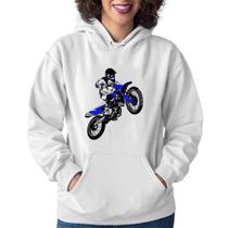 Moletom Feminino Motocross Jump Azul - Foca na Moda