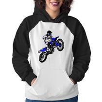 Moletom Feminino Motocross Jump Azul - Foca na Moda Moletom Feminino Motocross Jump Azul - Foca na Moda