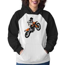 Moletom Feminino Motocross Jump Laranja - Foca na Moda Moletom Feminino Motocross Jump Laranja - Foca na Moda