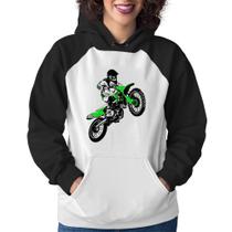 Moletom Feminino Motocross Jump Verde - Foca na Moda Moletom Feminino Motocross Jump Verde - Foca na Moda