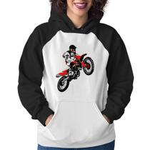 Moletom Feminino Motocross Jump Vermelha - Foca na Moda