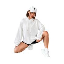 Moletom Feminino Multicolorido De Fleece Casual De Outono Moda Streetwear Com Bolsos