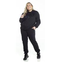 Moletom Feminino Plus Size Aberto Canguru