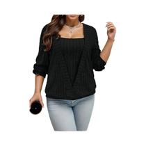 Moletom Feminino plus Size De Manga Longa Canelado Liso Com Capuz Casual Primavera Outono
