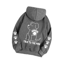 Moletom Feminino Quente De Lã Com Estampa Divertida De Cachorro, Blusa Casual De Gola Redonda Para