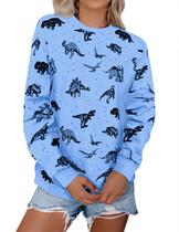 Moletom feminino RMCMS Cute Dinosaur Graphic Prime M-Blue