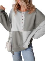 Moletom feminino SHEWIN, casual, solto, cinza 2024 Moletom feminino SHEWIN, casual, solto, cinza 2024