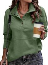 Moletom feminino SHEWIN, moda outono 2024, de tamanho grande, verde oliva Moletom feminino SHEWIN, moda outono 2024, de tamanho grande, verde oliva
