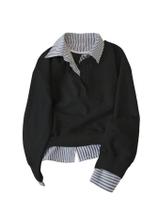 Moletom feminino SOLY HUX de grandes dimensões listrado preto GG