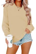 Moletom feminino SWEET POISON sólido de manga comprida bege