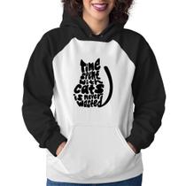 Moletom Feminino Time spend with cats is never wasted - Foca na Moda
