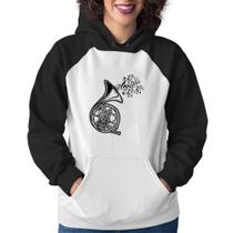 Moletom Feminino Trompa Notas Musicais - Foca na Moda