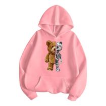 Moletom Feminino Urso Robo Inverno Capuz Macio Flanelado