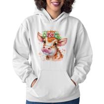 Moletom Feminino Vaquinha E Flores - Foca na Moda Moletom Feminino Vaquinha E Flores - Foca na Moda