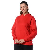 Moletom Feminino Vermelho Liso Canguru