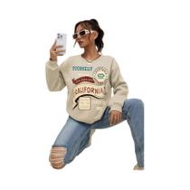 Moletom Feminino Vintage Com Capuz, Estilo Harajuku, Casual, Quente, Solto, Com Estampa De Letras,