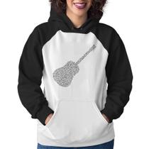 Moletom Feminino Violão Notas Musicais - Foca na Moda Moletom Feminino Violão Notas Musicais - Foca na Moda