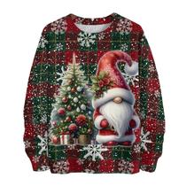 Moletom feminino Wzdszle Gnome Gnome Graphic Feliz Natal vermelho XXL