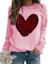 Moletom feminino XIWUKOD Love Heart Graphic Plus Size