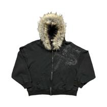 Moletom Feminino Y2K Harajuku Com Gola De Pele Sintética, Estampa Gráfica, Estilo Hip Hop Punk