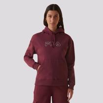 Moletom Fila Outline Winter B Com Capuz Feminino Vinho Moletom Fila Outline Winter B Com Capuz Feminino Vinho