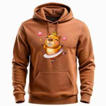 Moletom Flanelado Canguru Blusa Quentinha Casaco Capivara Unicornio Bailarina Estampado Desenho Time